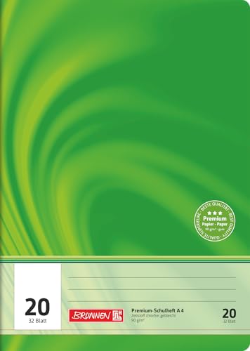 Brunnen 104442002 Premium-Schulheft DIN A4 32 Blatt Doppelheft