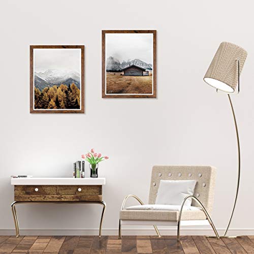 Dbwin 16X20 Picture Frame Rustic Brown Wood Pattern Poster Frame Plexiglass Front 2 Pack For Art Prints Puzzles Murals Wall Decor Vertically Or Horizontally(Ly01-16X20-Br2) #TOP1