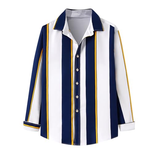 Camisa Cuadros Hombre Verano Camisas Lino Hombre Tallas Grandes Camisas Hombre Manga Larga Lino Cuadros O Rayas Camisas Hombre Manga Corta Blanca Azul #1,L