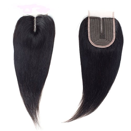 Brazilian Virgin Hair Straight Lace Closure Unprocessed Human Hair Lace Closure Middle Part Closure (10", Straight)