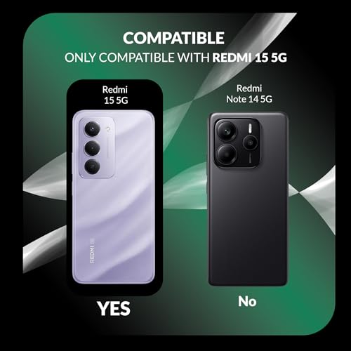 Image of Back Cover Case for Redmi 15 5G | 360 Protection Mobile Phone Case Mag-Safe | Camera Protection | Back Cover for Redmi15 5G / Redmi 15 5+G - Black TPU+PC