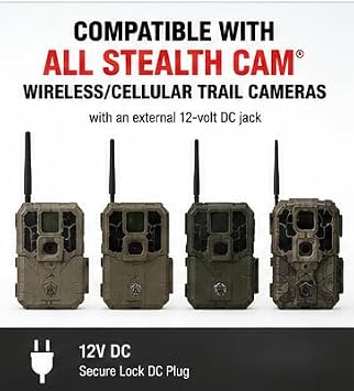 Stealth CAM Sol-Pak Solar Battery Pack, 12V Solar Power Panel, Compatible