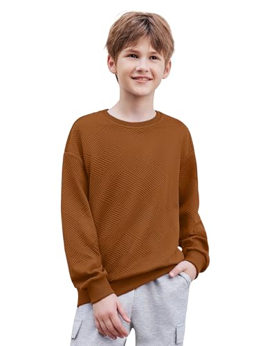 Arshiner Boys Sweatshirts Long Sleeve Crewneck Pullover Sweater Kids Fashion Fall Winter Clothes Size 6-14 Years