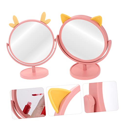 Ipetboom 2pcs Espejo Maquillaje Portátil de Mesa miniatura 5