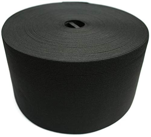 Jajasio Gummiband schwarz 100mm 2 Meter, Elastisches Band für Nähen Cover