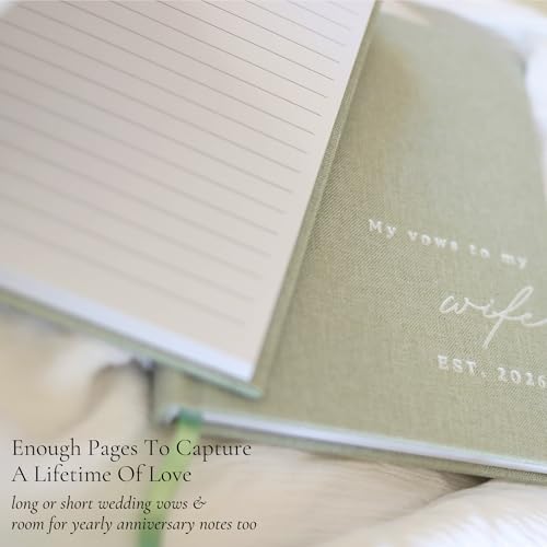 Image of Wedding Vow Books His and Hers 2 Pack Linen Hardcover Vow Book Set