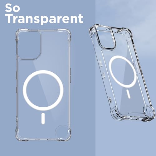 Image of Outlouders Back Cover for CMF by Nothing Phone 2 Pro 5G Mag-Safe Transparent PC + TPU Bumper Case with Magnetic Support Shockproof Protection (Transparent Mag-Safe)