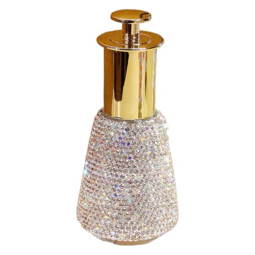 Bestbling Bling Rhinestone 40ml Glass Pump Dispensing Bottle - High-End Cosmetic Bottle Container for Lotion, Serum, and Essential Oils - Luxury Empty Bottle for Beauty Products (Silver)