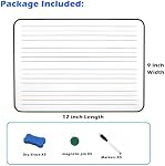 5-Pack Small White Board 9”x 12”, Double Sided Magnetic Whiteboard with Lines, Dry Erase Whiteboard with 5-Erasers,5 Magnetic Pins and 5 Markers for Students, Teacher School