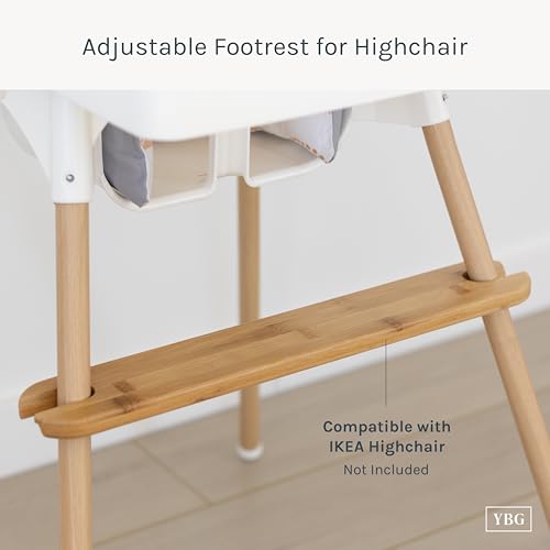 Image of Adjustable Footrest for IKEA Antilop High Chair, Bamboo | Comfortable Seating, Patented Design, Adjustable Height, Compatible with IKEA Antilop HighChairs