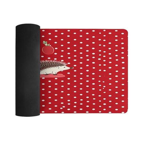 Red Polka Dot Hedgehog Desk Pad plástico antideslizante miniatura 3