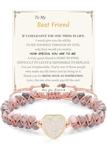Image of Gifts for Daughter Granddaughter, To My Mom Grandma Wife Girlfriend Sister Jasper Heart Bracelets Birthday Graduation Anniversary Christmas Stocking Stuffers Valentines Mothers Day Jewelry