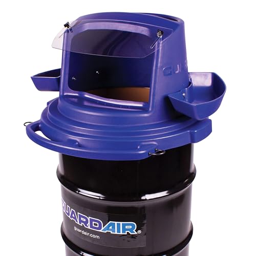 Image of Guardair CC250 Chip Collector Bin Lid, Lightweight Polyethylene, Chemical-Resistant, Fits 55 Gallon Drum or 44 & 55 Gallon Barrels, Front Drip Tray