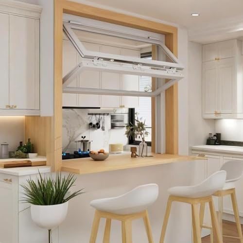 Reinforced Glass Foldable Sliding Concession Window with Locks - Aluminum Replacement for Food Trucks & Mobile Homes, Ideal for Outdoor Use