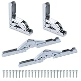 MaYuLa 4pcs Scharniere Klappbar Tischhalter Regal Scharnier 90/180 Grad Öffnungswinkel Folding Regal Scharnier Klappbeschlag Tisch Klappscharnier mit 24 Schraube für Tischhalter Tisch Schrank