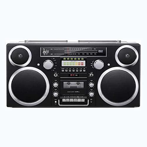 Altavoz retro inalámbrico de CD con Bluetooth 5.0, radio AM/FM, reproducción SD/AUX/USB, salida de auriculares, grabación con un solo toque para disfrutar de música versátil