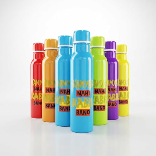 Image of RED WIND Unbreakable 1 Litre Quote Water Bottles | Pack of 12 | Multicolor | Leakproof Screw Cap | BPA-Free | Bottles for Fridge, Gym, Home, Office, School and Travel