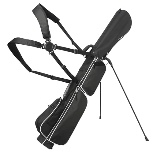Sunday Golf Bag- Dual Strap Golf Stand Bag with 6 Pockets, Lightweight Small Golf Bag for a Few Clubs and Rain Cover Hood