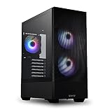 Lian Li Black LANCOOL 205 Mesh Midi-Tower Gaming, Gehaeuse Schwarz 3 Vorinstallierte LED Luefter, LANCOOL 205 MESH Black