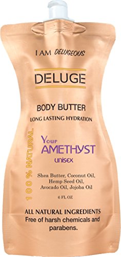 Body Butter- Your Amethyst - 100% Natural. Shea Butter, Coconut Oil, Hemp Seed Oil, Avocado Oil, Jojoba Oil. 6 oz. -Eco-Friendly Packaging.