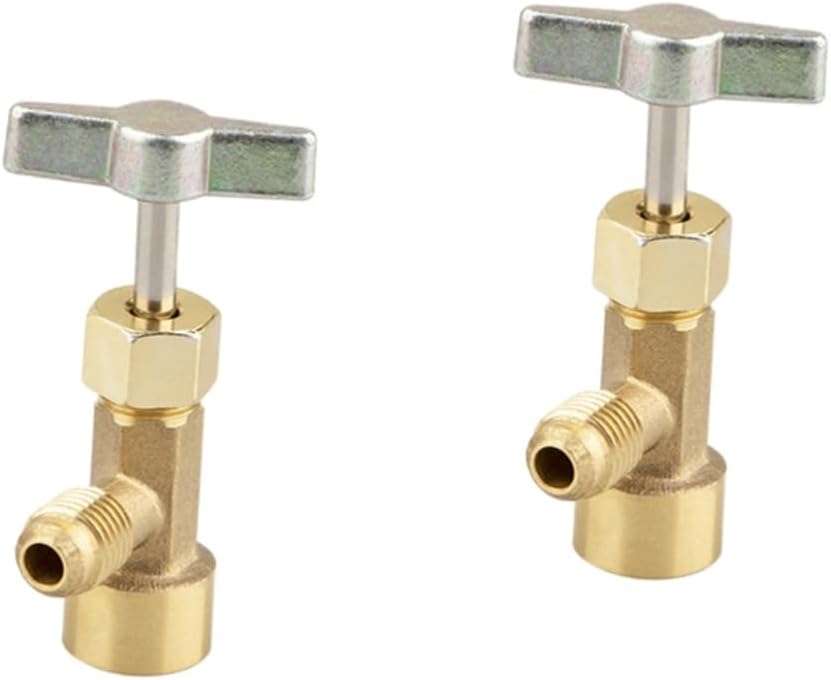 Mobestech 2pcs Can Tap Opener Tank Adapter Air Conditioner Hose Connector Self-Sealing Valve for Efficient Refrigeration Systems Compatible Thread and SAE External Thread