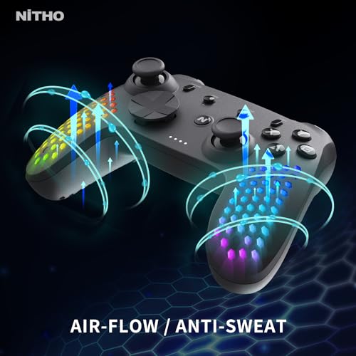 Nitho Hexagon Controller Wireless for PC, Switch, Android and iOS, Hexagonal Lightweight Design Gamepad, 6-Axis Motion Sensors, RGB LED Effects,... - Image 6