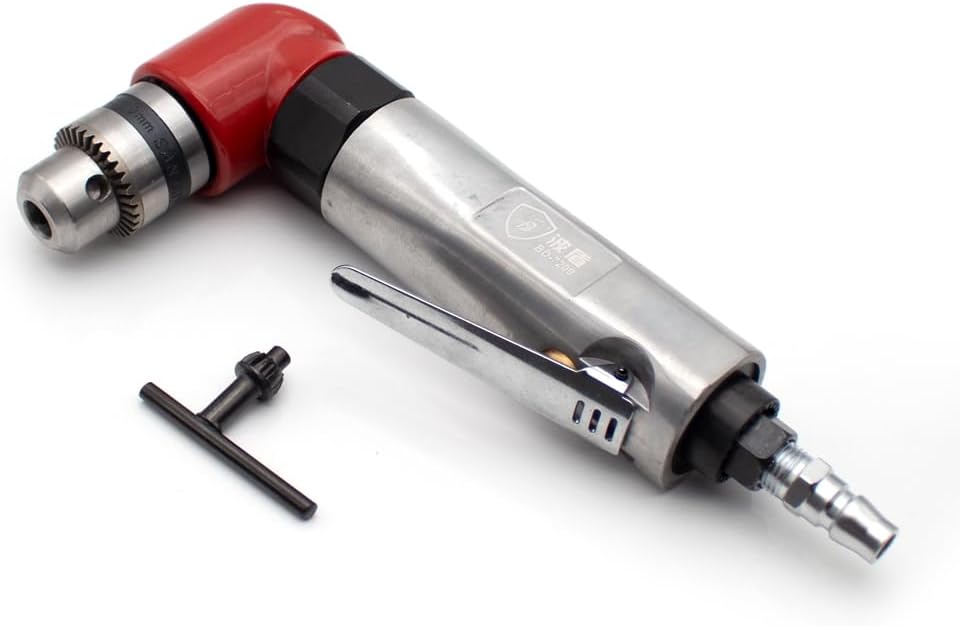 High-Torque 90-Degree Elbow Drill Pneumatic L-Type Drill 1.5-10MM Clamping Range Powerful Hole Punching Machine 2500RPM