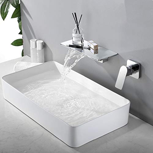Robinet de lavabo chromé encastré cascade pour salle de bain