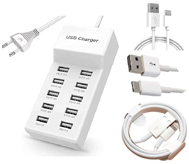 LUMAX USB Multiport Mobile Charger, 5 Volts 2.4 Amps, Auto Detect