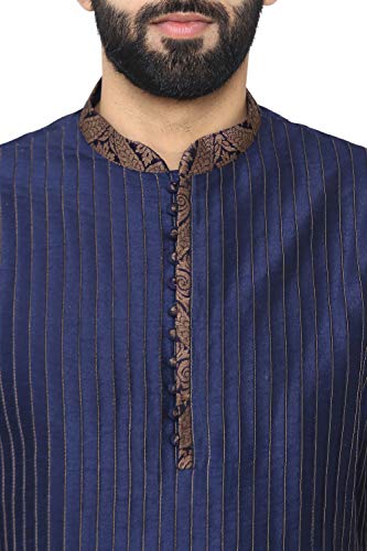 Image of Manyavar Men's Blended Kurta and Churidar Set