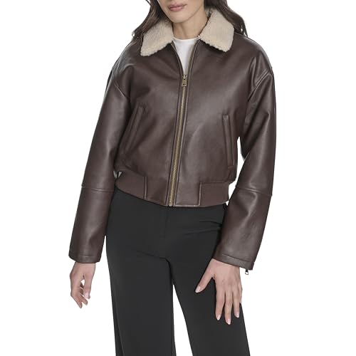 10 Best Aviator Jackets for Women to Elevate Your Style Game 1 Levi's womens Faux Leather Bomber With Laydown Collar