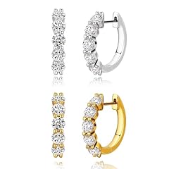 Sterling Silver CZ Hoop Earrings Set