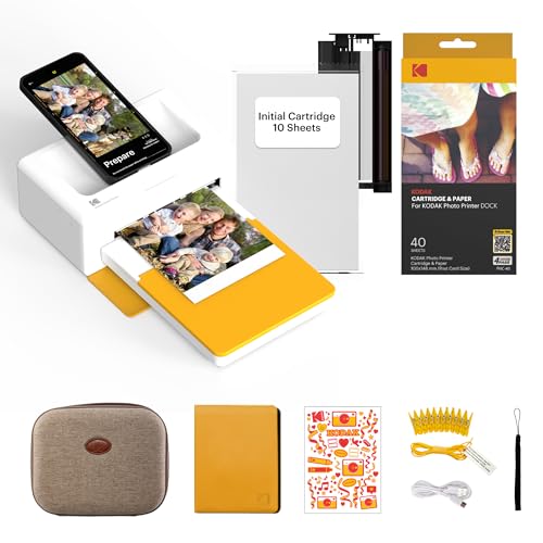 KODAK Dock Plus Fotodrucker 4PASS für Smartphones, Sofortdrucker mit 10×15 cm Fotos,...