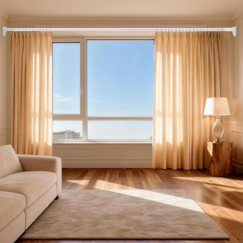 Image of FADOTY Tension Curtain Rod No Drilling, 41-139 Inch Heavy Duty Shower Rod
