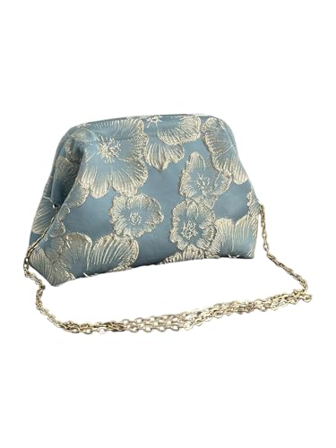 GORGLITTER Women's Evening Bags Wedding Clutch Purse Party Formal Cocktail Floral Satin Clutches Handbag