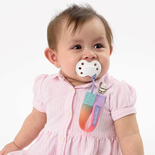 Image of BooginHead by Infantino PaciGrip 2-Pack Pacifier Clips - Universal Fit, Gentle on Clothes, Keeps Pacifiers Clean & Close, Ages 0-36 Months, Pink Ombre
