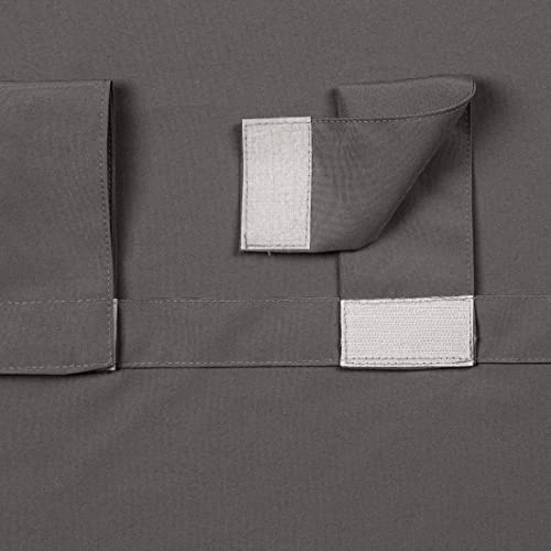 Eurofirany GARDEN Outdoor Curtain with Tab Top - 1 pc. Velcro Fastener, Sun Protection, Privacy Screen, Windproof, Waterproof Curtain for Patio, Gazebo, Pergola, Porch, W61 x L79, Dark Grey