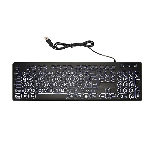 Clavier filaire USB rétro éclairé standard 104 touches bureau pour informatique