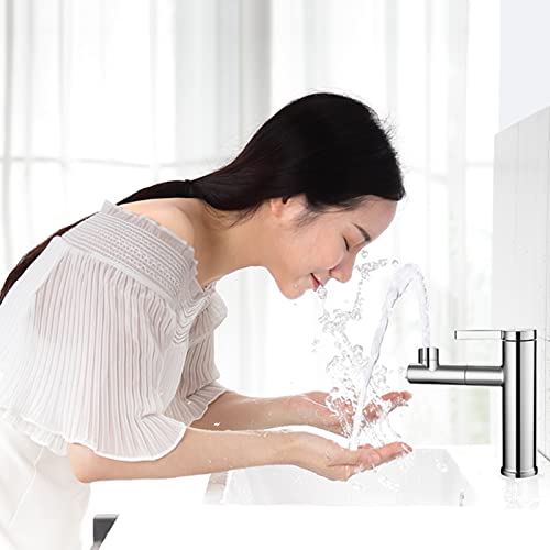 Robinet de lavabo pull down eau chaude et froide avec jet douchette orientable