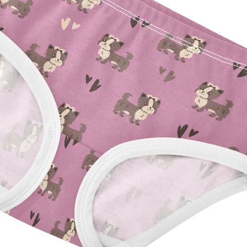 Girls' Underwear Dog Heart Cotton Stretch Comfort Toddler Panties4