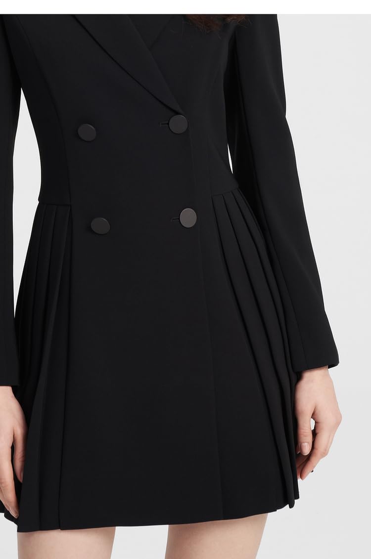 Donna Peak Risvolto Blazer Doppio Petto Bottoni Vestito Giacca Vestito Cappotto attività Prestazioni