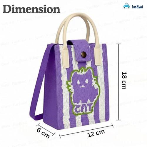 Image of FunBlast Crossbody Mobile Sling Bag for Women - Stylish Phone Pouch with Strap & Silicone Handle, Keychain, Coin, Cosmetics Purse, Cute Utility Bag for Girls & Women