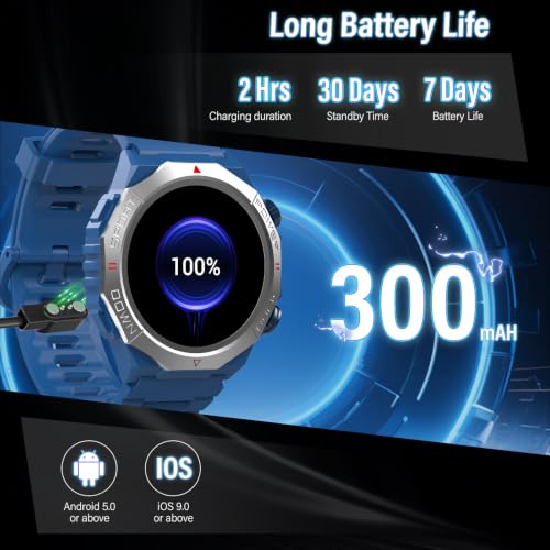 Image of Smart Watch for Men (Answer /Make Calls), Rugged Men's Military Smartwatch, 1.39 inch HD Fitness Tracker with Heart Rate /Sleep /Step Monitor, 110+ Sport Modes, IP68 Waterproof Activity Tracker Android iOS