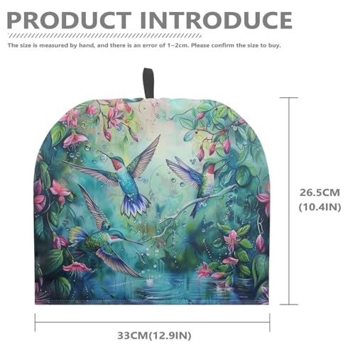 Image of Tea Pot Cozy Hummingbird Flowers Insulated Cup Sleeve Teapot Cover for Breakfast Teapot Kettle Warmer Dust Cover Home Decoration