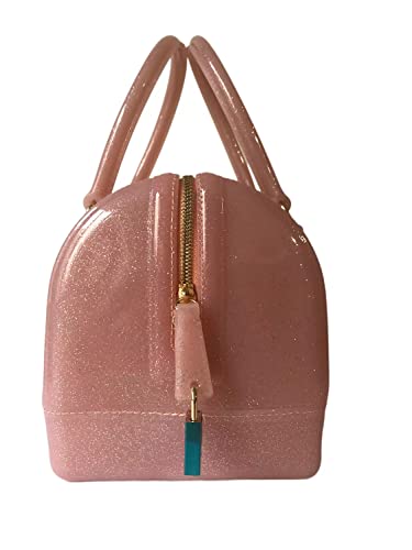 Image of Ladies Summer Jelly Pillow-shaped Top Handle Handbag Candy Color Transparent Crystal Purse