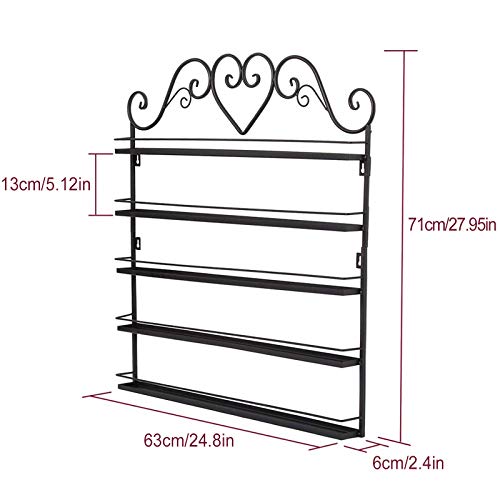 Dazone Diy Mounted 5 Shelf Nail Polish Wall Rack Organizer Holds 100 Bottles Nail Polish Or Essential Oils (Black) #TOP3