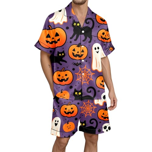 Pyjama homme Halloween vêtement de nuit doux contre le froid des soirées d'hiver