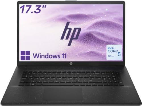 Image of HP 17.3 inch Laptop for Business & Home Office, Intel Core 5 120U Processor (10-Core, Up to 5.0GHz), 16GB RAM, 512GB SSD, Numeric Keypad, Copilot AI, Windows