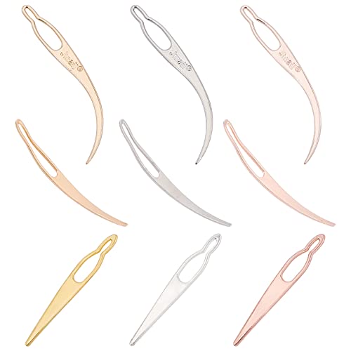 NBEADS 9 Pcs 9 Styles Dreadlocks Interlock Aiguille Outil, Fer Sisterlock Crochet Outil Easylock Cheveux Aiguille pour DIY Cheveux Tressage Serrage...