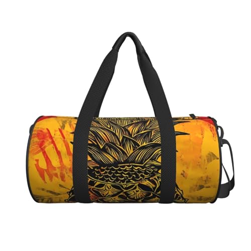 Pineapple Large Capacity Travel Duffel Bag With Shoulder Strap, Lightweight Carry On Luggage Tote For Gym, Sports, Short Trips2